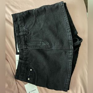 Black jean mini skort